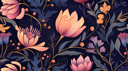pattern featuring fantasy flowers