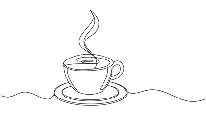 coffee cup line art style vector eps 10