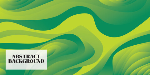 Green gradient abstract background with wave lines. Modern gradient wave colorful background. Perfect for covers, posters, presentations, banners, websites and wallpapers