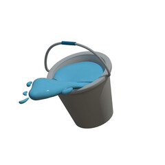 blue paint bucket