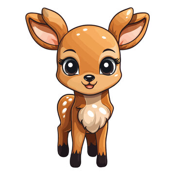 Cute Reindeer Clipart 2D Illustration