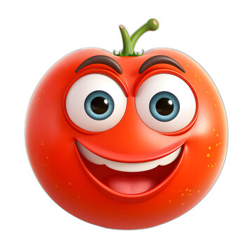 funny tomato cartoon, Transparent background