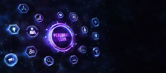 Internet, business, Technology and network concept. Loan personal finance. 3d illustration