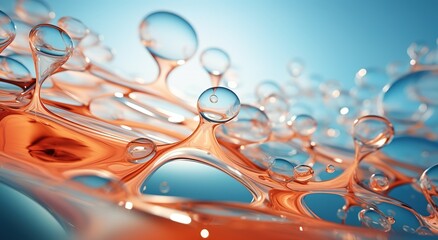 Realistic bubbles with rainbow reflection isolated