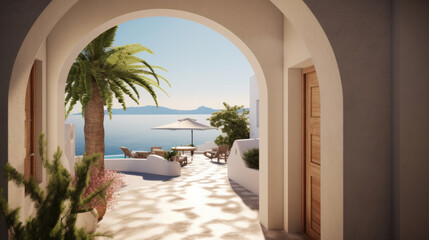 Gate to the sea view - Santorini island style