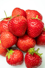 strawberries on white background