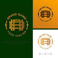 Initials logo, R D H overlapping letters, premium monogram logo templates and vector icons