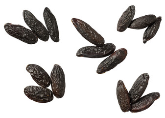 Tonka beans isolated on white background, top view. - 624380490