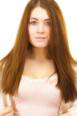 Fototapeta premium Brunette girl without makeup