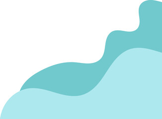 teal wavy corner. fluid corner illustration suitable for background, layout, banner.