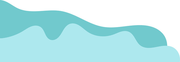 teal wavy corner. fluid corner illustration suitable for background, layout, banner.