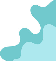 teal wavy corner. fluid corner illustration suitable for background, layout, banner.