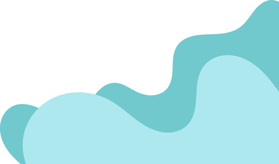 teal wavy corner. fluid corner illustration suitable for background, layout, banner.
