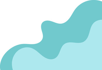 teal wavy corner. fluid corner illustration suitable for background, layout, banner.