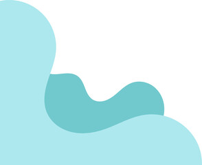 teal wavy corner. fluid corner illustration suitable for background, layout, banner.