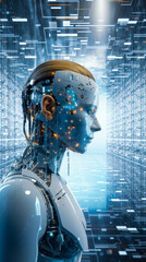 Fototapeta premium Intelligent Reflections Realistic 3D Depiction of Artificial Intelligence