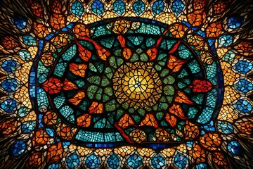 Photo sur Plexiglas Coloré stained glass window in church