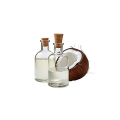 Coconut oil isolated on transparent background. Food theme.