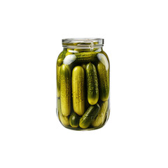 Dill pickles isolated on transparent background. Food theme.