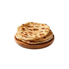 Pita bread isolated on transparent background. Food theme.