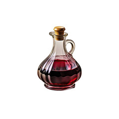 Red wine vinegar isolated on transparent background. Food theme.