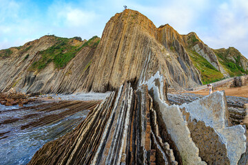 The rocks exposed at low tide