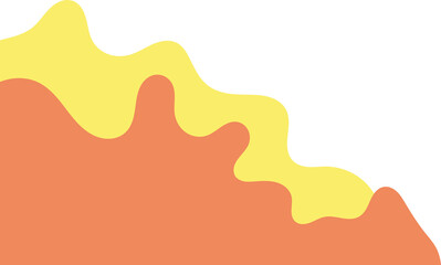yellow orange wavy corner. fluid corner illustration suitable for background, layout, banner.