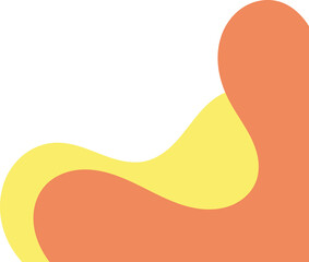 yellow orange wavy corner. fluid corner illustration suitable for background, layout, banner.