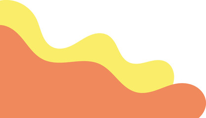 yellow orange wavy corner. fluid corner illustration suitable for background, layout, banner.