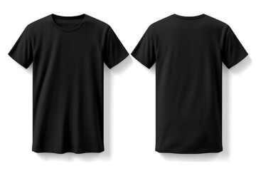 Fototapeta premium black t shirt mockup. front and back view with white background