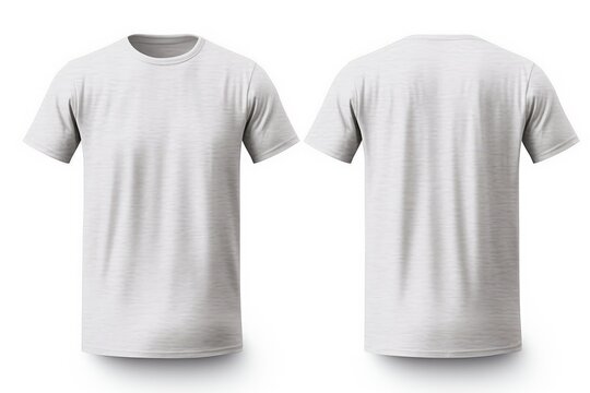 light grey t shirt mockup. front and back view with white background