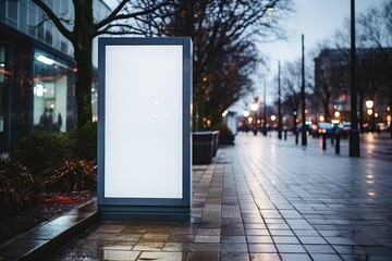 poster mockup on the side of the road. Mock up of an advertisement