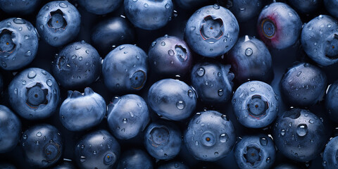 Fresh blueberries fruit background image. Generative AI graphic