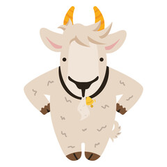 Cute goat character cartoon vector
