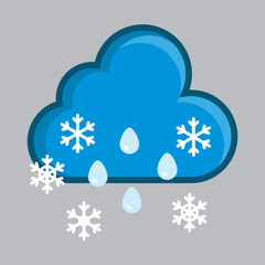 Snow winter cloud rain weather meteorology illustration