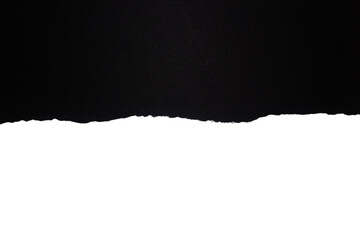 Torn a half sheet of black paper from the bottom. Vector template paper design. PNG