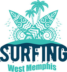 Naklejka premium West Memphis US cities t-shirt designs. Vector illustration. T-Shirt Design United States Of America