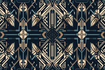 abstract geometric pattern, with symmetrical shapes and lines, created with generative ai