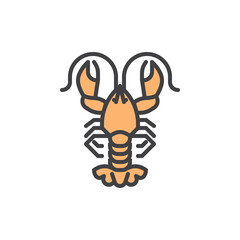 Lobster seafood filled outline icon