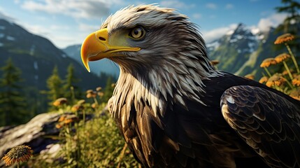 Fototapeta premium Big Eagle wildlife bird AI generated image