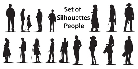  people are given a direction silhouette vector  