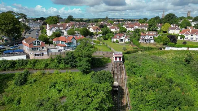 Babbacombe Cliff Railway steep funicular transport in Torquay