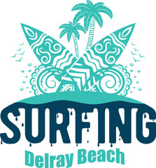 Delray Beach US cities t-shirt designs. Vector illustration. T-Shirt Design United States Of America