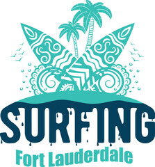 Obraz premium Fort Lauderdale US cities t-shirt designs. Vector illustration. T-Shirt Design United States Of America