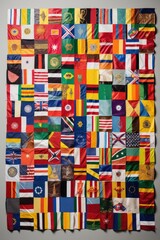collection of various international flags, created with generative ai