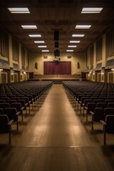 Naklejka premium wide shot of an empty auditorium before the event, created with generative ai