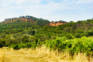 Fototapeta na wymiar Red rocks in Roussillon, Provence France