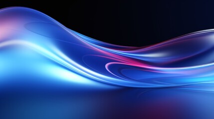 Obraz premium Abstract wavy blue background, 3d wallpaper. AI Generative