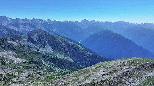 Mercantour national park in french Alps seen from the sky