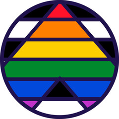 Ally Pride LGBT Flag Festive Circle Badge